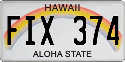 HI license plate FIX374