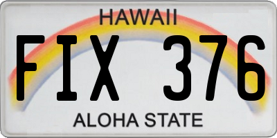HI license plate FIX376