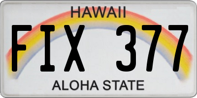 HI license plate FIX377