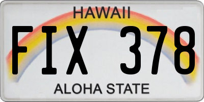 HI license plate FIX378