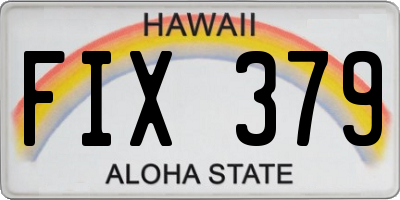 HI license plate FIX379