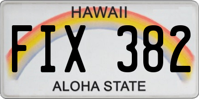 HI license plate FIX382