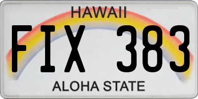 HI license plate FIX383