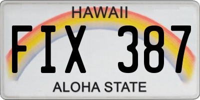 HI license plate FIX387