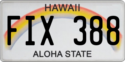 HI license plate FIX388