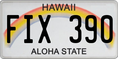 HI license plate FIX390