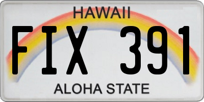 HI license plate FIX391