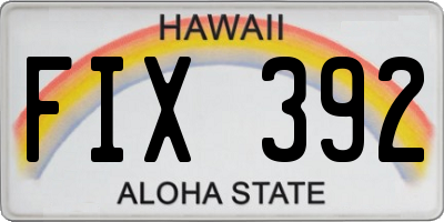 HI license plate FIX392