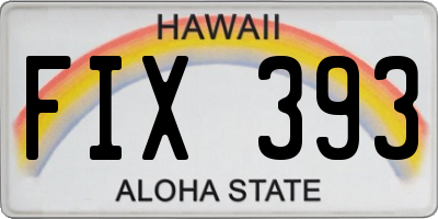 HI license plate FIX393