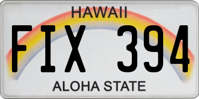 HI license plate FIX394