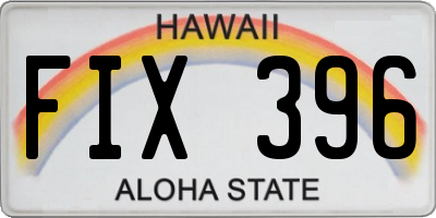 HI license plate FIX396