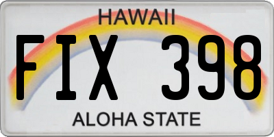 HI license plate FIX398
