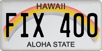 HI license plate FIX400