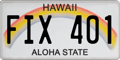 HI license plate FIX401