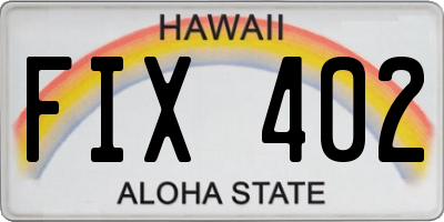 HI license plate FIX402