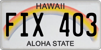 HI license plate FIX403