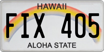 HI license plate FIX405