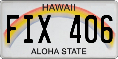 HI license plate FIX406