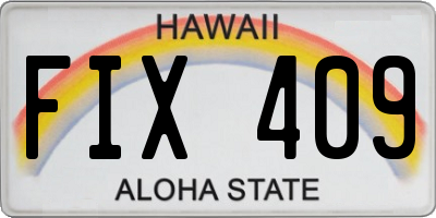HI license plate FIX409