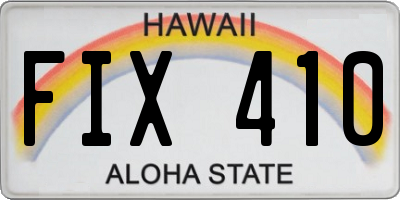 HI license plate FIX410