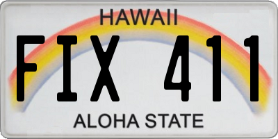 HI license plate FIX411