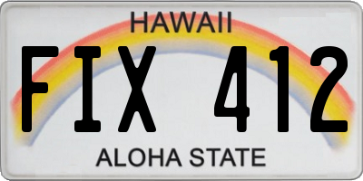 HI license plate FIX412
