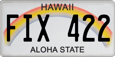 HI license plate FIX422