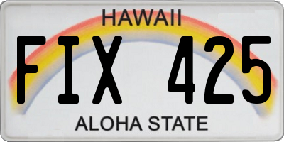 HI license plate FIX425