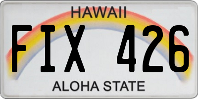 HI license plate FIX426