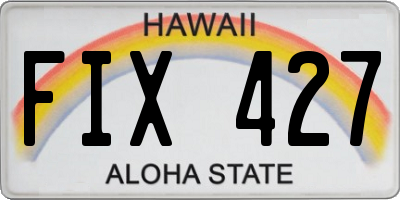 HI license plate FIX427