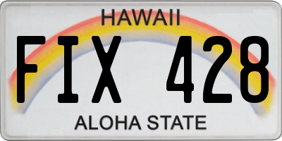 HI license plate FIX428