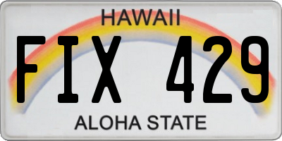 HI license plate FIX429