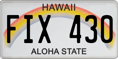HI license plate FIX430
