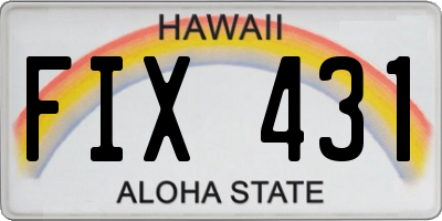 HI license plate FIX431