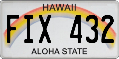 HI license plate FIX432