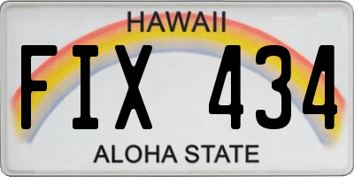 HI license plate FIX434