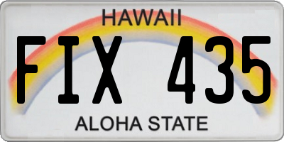 HI license plate FIX435