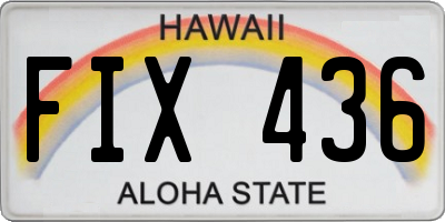 HI license plate FIX436