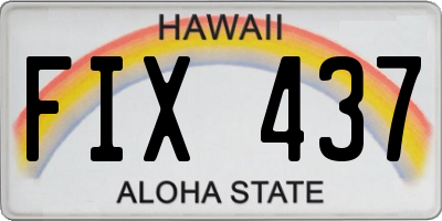 HI license plate FIX437