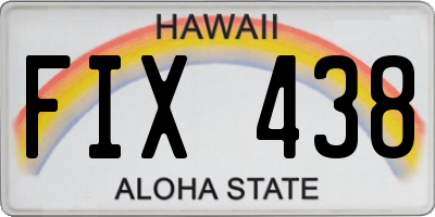 HI license plate FIX438