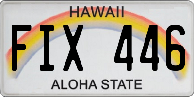 HI license plate FIX446
