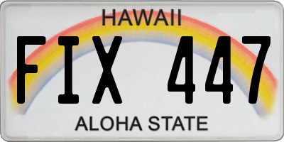 HI license plate FIX447