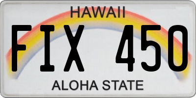 HI license plate FIX450