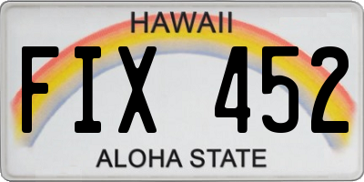 HI license plate FIX452