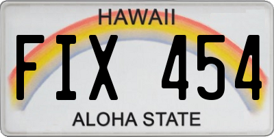 HI license plate FIX454