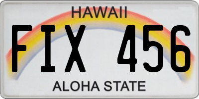HI license plate FIX456