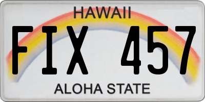 HI license plate FIX457