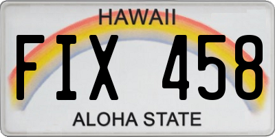 HI license plate FIX458