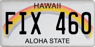 HI license plate FIX460