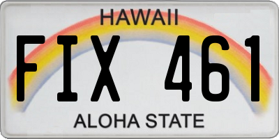 HI license plate FIX461